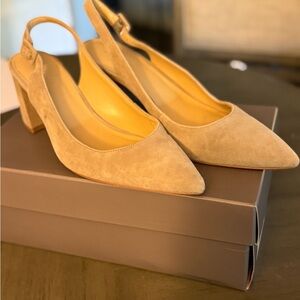 Ann Taylor Tan Slingback Heels